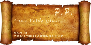 Prusz Pelágiusz névjegykártya